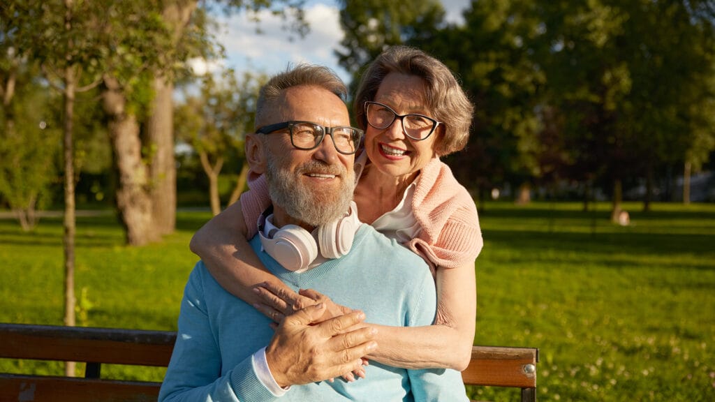 Senior couple in a park
