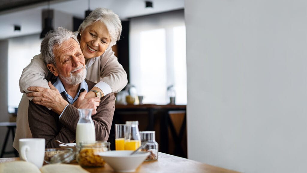 Elderly couple preparing for international move