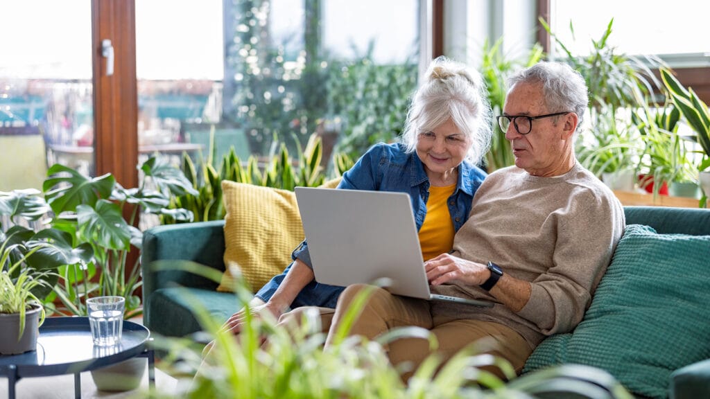 Senior couple panning for moving abroad