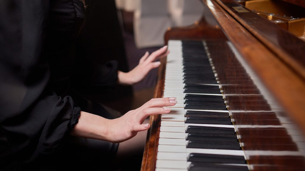 Close up of professional pianist