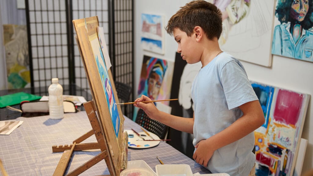 Young child painting